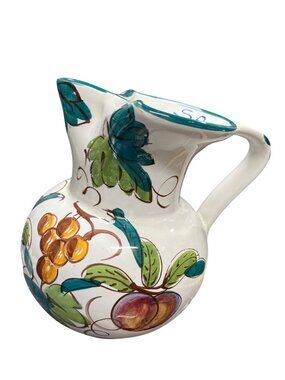 Made in Italy Prince VTG hand painted rustic farmhouse pitcher SKU 10-031